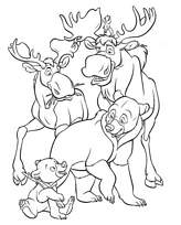 coloriage freres des ours kenai et les elans